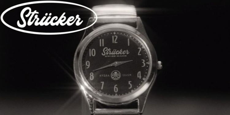 Đoạn quảng cáo đồng hồ có tên Strucker cùng logo của HYDRA